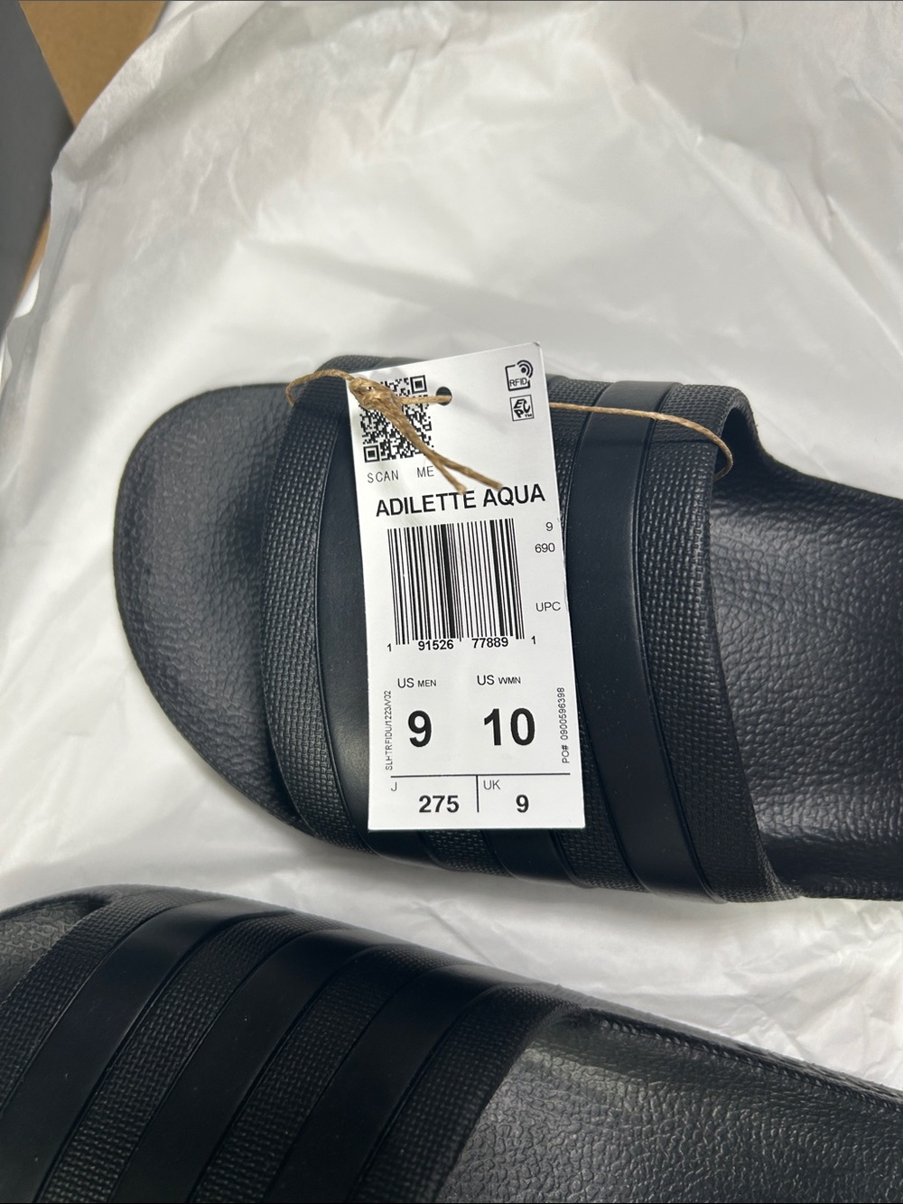 adidas Adilette Aqua Slide Sandals - Black - Picture 3 of 4